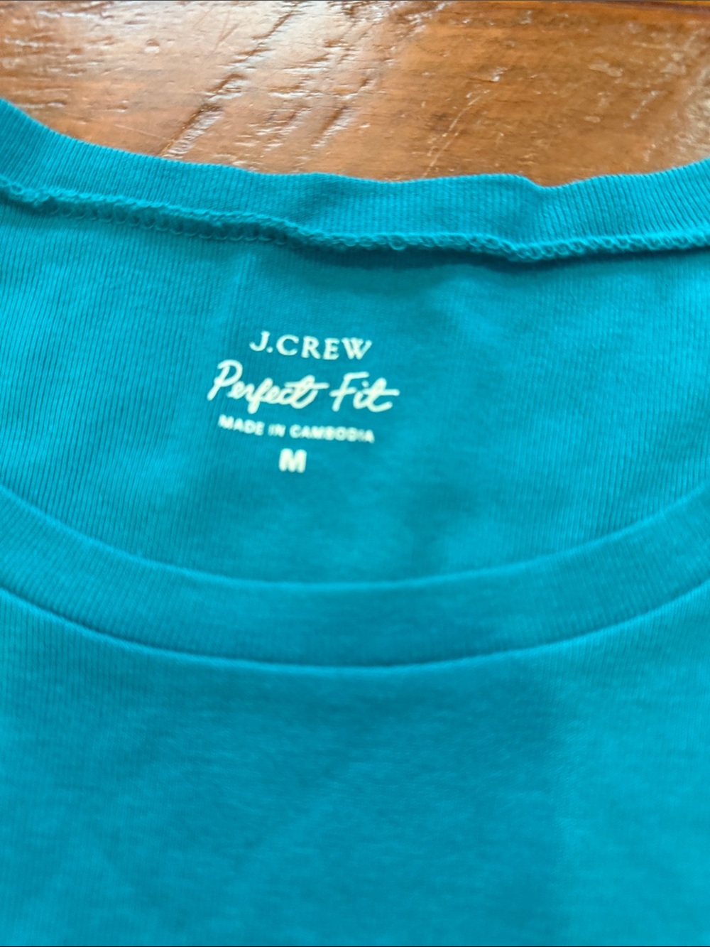 J. Crew Long Sleeve Crewneck Top in Teal Blue - Picture 3 of 5